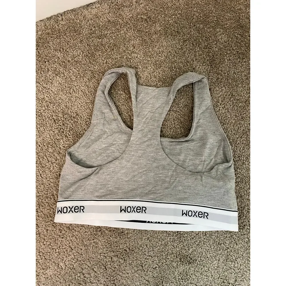 New Woxer Women's Boss 2.0 Sports Bra, Heather Grey, Size Med